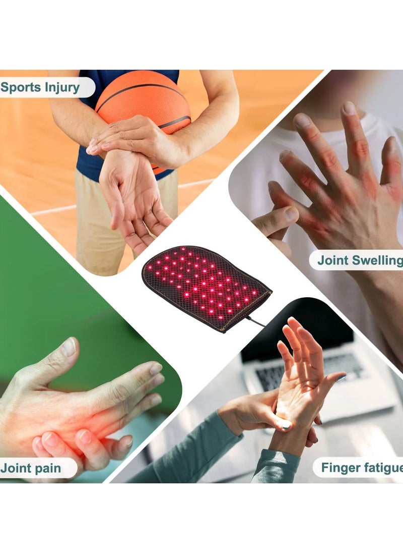 General 50 LED Infrared Light Therapy Gloves for Hand Pain Relief 660nm 850nm Red Light Therapy to Eliminate Inflammation  - Image 4