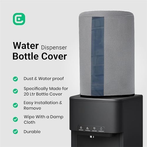 Crasome Water Dispenser for 20 ltr / Litre Bottle Jar Cover with Transparent Strap - Grey (DC-TS-Grey) - Image 2