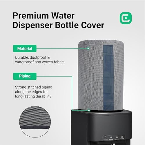 Crasome Water Dispenser for 20 ltr / Litre Bottle Jar Cover with Transparent Strap - Grey (DC-TS-Grey) - Image 3