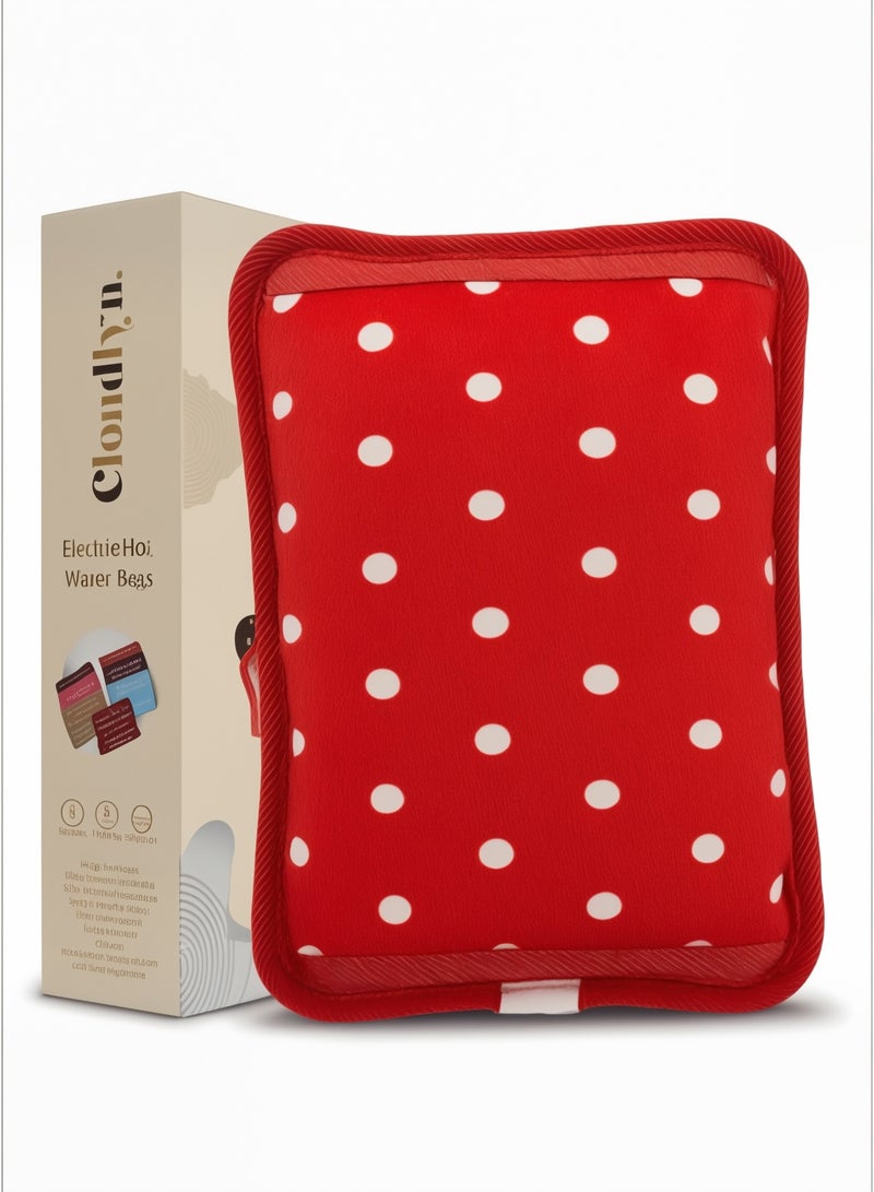 Cloudlyn Rechargeable Hot Water Bag Electric Warm Bottle For Pain Relief Red - Image 1