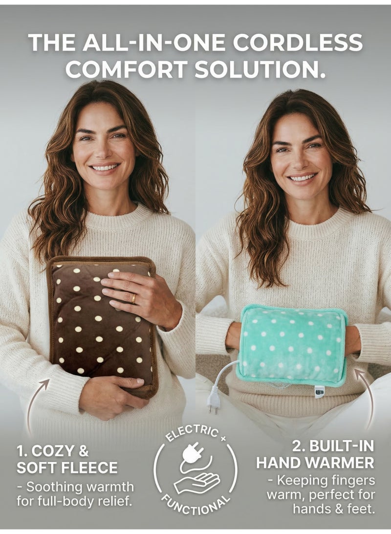 Cloudlyn Rechargeable Hot Water Bag Electric Warm Bottle For Pain Relief Red - Image 2