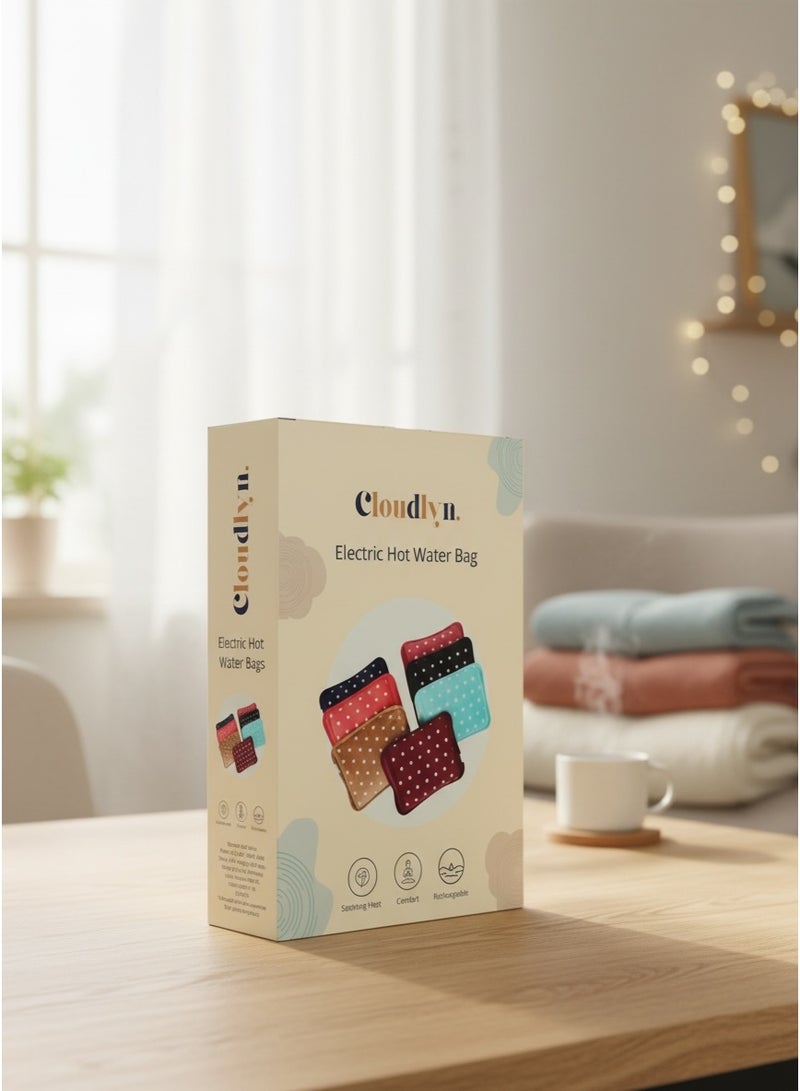 Cloudlyn Rechargeable Hot Water Bag Electric Warm Bottle For Pain Relief Red - Image 3