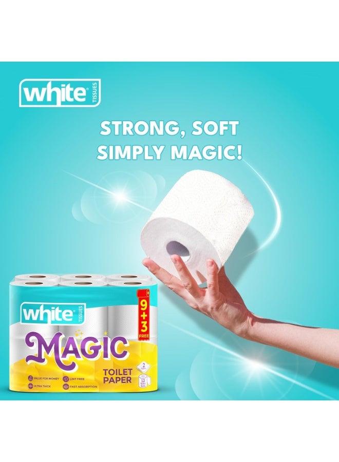 وايت ماجيك - ورق تواليت فائق النعومة - 3 طبقات - عبوة توفيرية 12 بكرة - Image 2