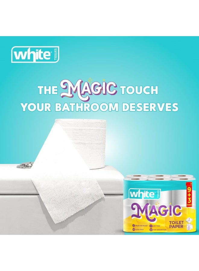 وايت ماجيك - ورق تواليت فائق النعومة - 3 طبقات - عبوة توفيرية 12 بكرة - Image 3