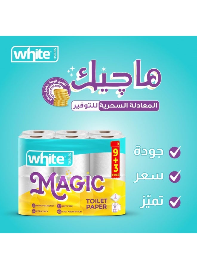 وايت ماجيك - ورق تواليت فائق النعومة - 3 طبقات - عبوة توفيرية 12 بكرة - Image 4