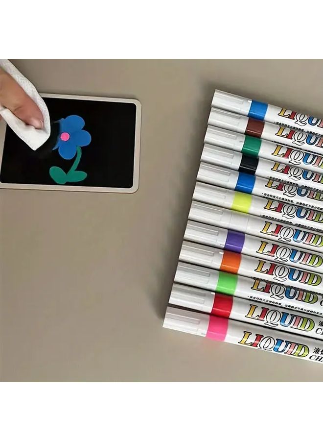 8pcs Neon Liquid Chalk Markers Non Toxic Erasable For Chalkboard Window Glass - Image 4