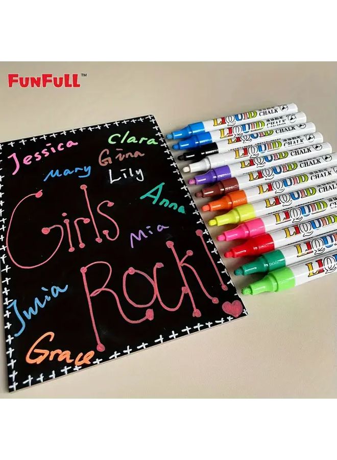 8pcs Neon Liquid Chalk Markers Non Toxic Erasable For Chalkboard Window Glass - Image 5