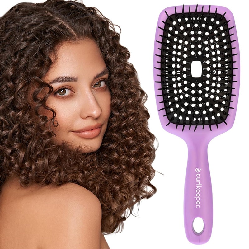 Curl Keeper Flexy Hair Brush Purple  Detangling Hair Brush with Flexible Bristles for Shower Use Combing Through Curls  Removing Tangles  Lightweight Hair Accessories for All Hair Type