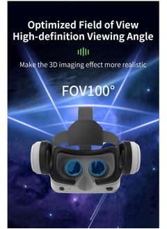 في آر شينيكون G15E VR نظارات IMAX 3D أفلام الواقع الافتراضي نظارات الواقع الافتراضي Google Cardboard Box VR خوذة للهاتف 4.7-7 بوصة، تدعم عصا التحكم في الألعاب (أسود)  - Image 5