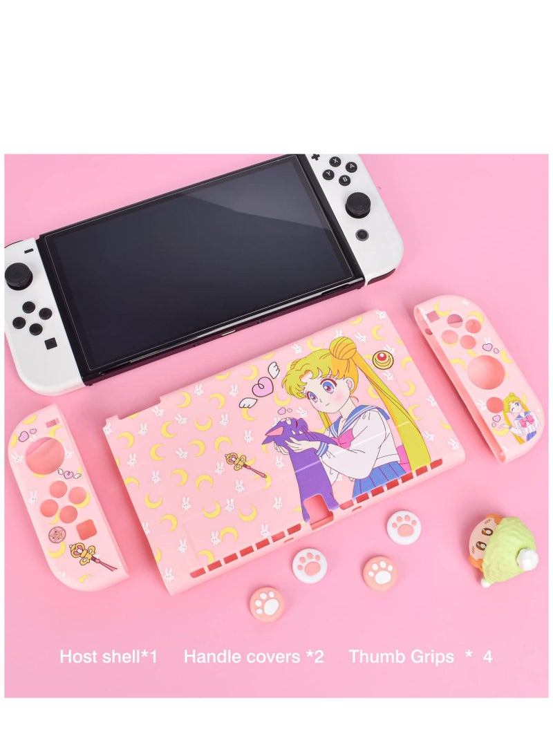 KASTWAVE Protective Case for Nintendo Switch, Sailor Moon Switch OLED Protective Case Silicone Soft Cover Shockproof Pink Skin Joy Con Shell - Image 2