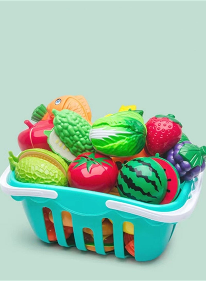 Kutis 68-Piece Kitchen Pretend Cutting Fruits Vegetables Game Set Kids Toy Gifts 25 x 17 x 13 cm - Image 2