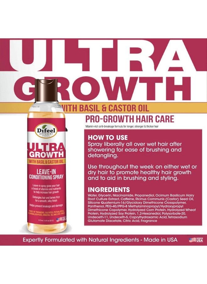 difeel - Ultra Growth Basil & Castor Hair Oil Leave In Conditioning Treatment 8 Oz. - Large Bottle - Image 1