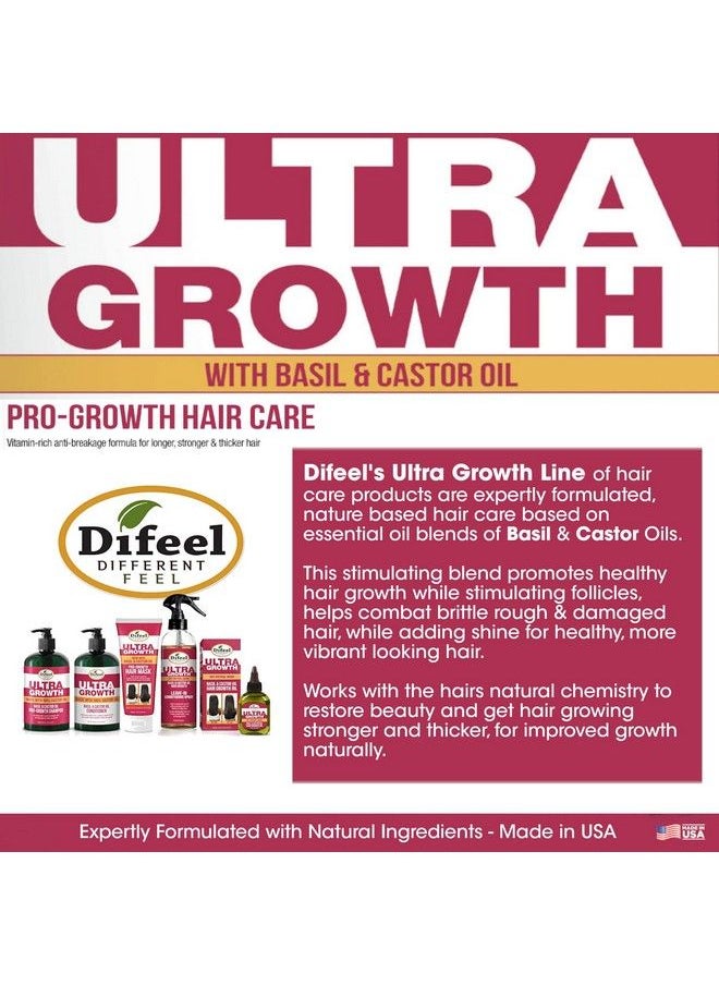 difeel - Ultra Growth Basil & Castor Hair Oil Leave In Conditioning Treatment 8 Oz. - Large Bottle - Image 1
