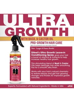 difeel Ultra Growth Basil & Castor Hair Oil Leave In Conditioning Treatment 8 Oz. - Large Bottle  - Image 3