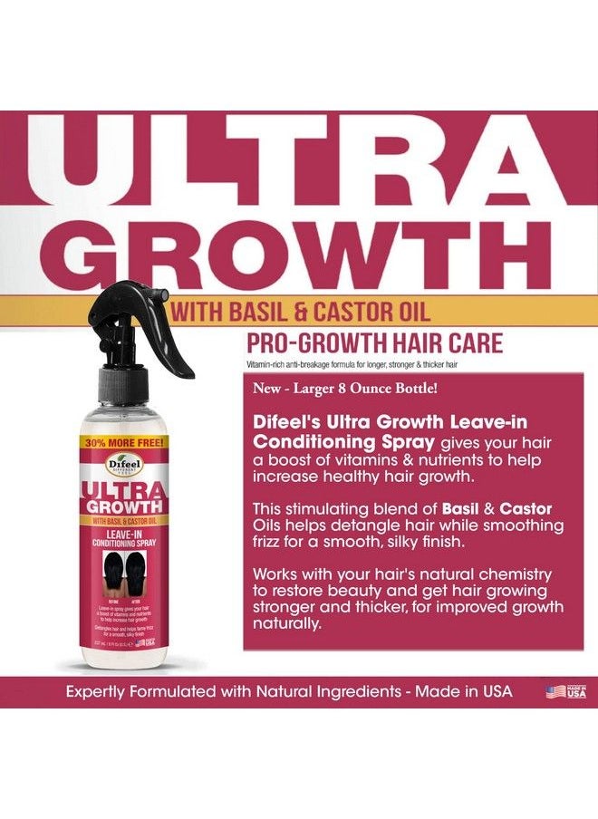 difeel - Ultra Growth Basil & Castor Hair Oil Leave In Conditioning Treatment 8 Oz. - Large Bottle - Image 1