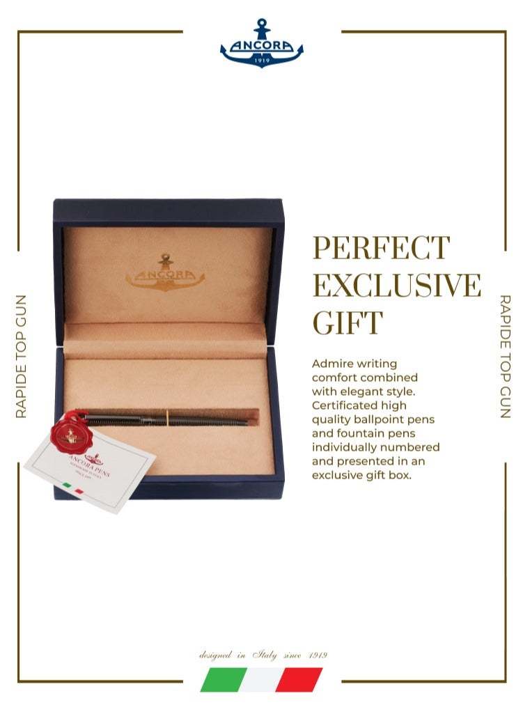 أنكورا قلم رابيد تي جي ١٩١٩ إصدار محدود ٨٨٨ – قابل لإعادة التعبئة – قلم رولربول فاخر محفور مع علبة جلد – هدية للرجال والنساء – حبر أزرق - Image 4