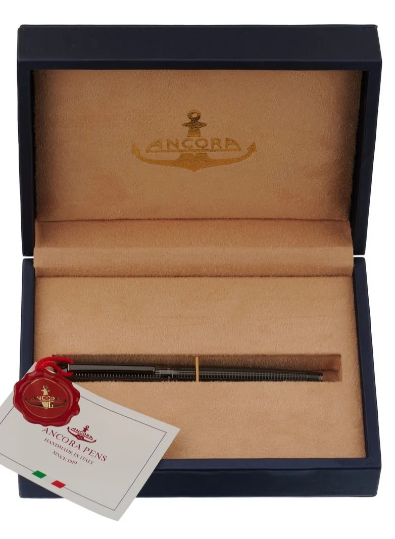 Ancora 1919 Rapide TG Limited 888 Edition Refillable Rollerball Pen - Engraved Luxury Pen with Leather Box - Gift for Men & Women - Blue Ink