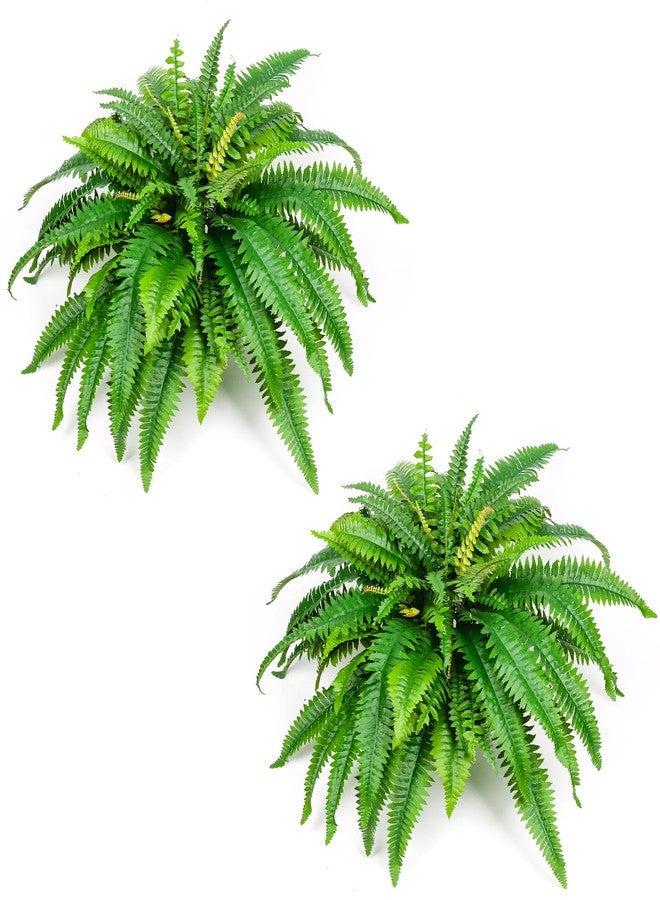 YUGALI 2-Pack 42" Fake Ferns for Outdoor Planter 79 Fronds Large Artificial Boston Fern Bush, Faux Hanging Baskets Plants Indoor 28" Tall Home Office Garden Porch Decor - Image 1