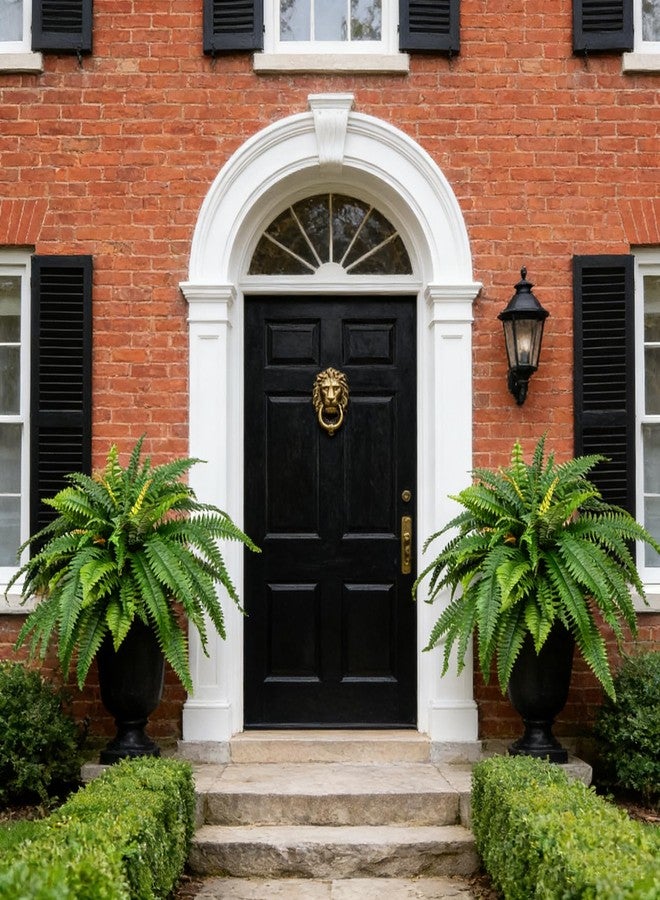 YUGALI 2-Pack 42" Fake Ferns for Outdoor Planter 79 Fronds Large Artificial Boston Fern Bush, Faux Hanging Baskets Plants Indoor 28" Tall Home Office Garden Porch Decor - Image 2