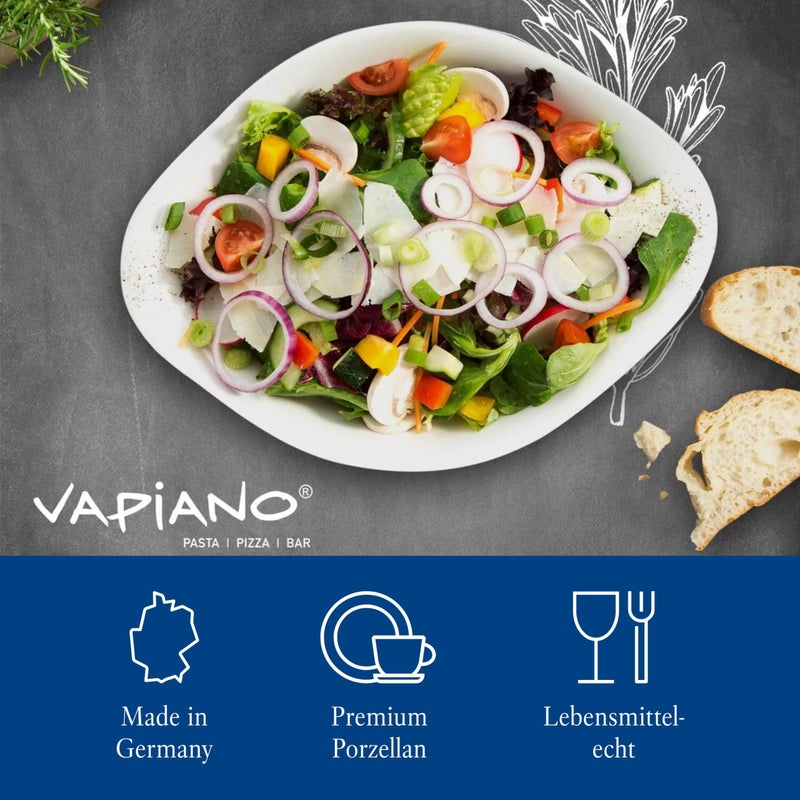 Villeroy & Boch Villeroy & Boch Dune VAPIANO Salad Bowl  2 Pieces  Premium Porcelain  White - Image 4