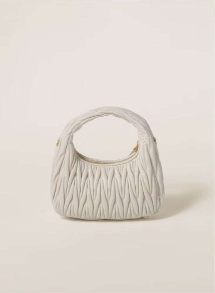 Miu Miu MIU Wander Matelasse Nappa Sheepskin Hobo Mini Women's Handbag, Half Moon Bag, Women's Crossbody Bag  - Image 3