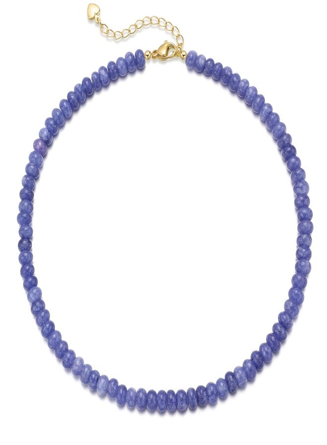 chorfla Beaded Gemstone Necklaces for Women, Bohemian Colored Choker Natural Stone Bead Decoration Summer Beach Handmade Jewelry Necklace, One size fits all, Gold Plated, natural - Image 1