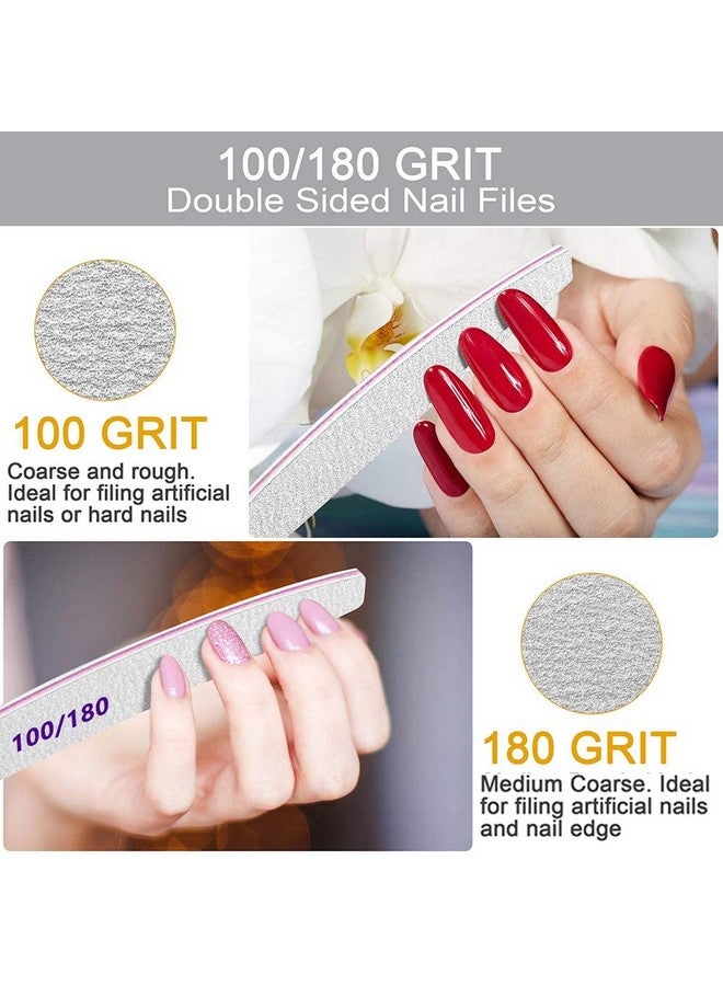 BLESWIN Professional Nail Files, Emery Board Nail File For Natural Nails 100/180/240 Grit Nail Files For Acrylic Nails 12Pcs Fine Grit Nail File Manicure Tools Coarse Fingernail Files (180/240 Grit) - Image 3