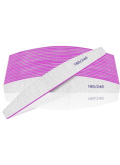 BLESWIN Professional Nail Files, Emery Board Nail File For Natural Nails 100/180/240 Grit Nail Files For Acrylic Nails 12Pcs Fine Grit Nail File Manicure Tools Coarse Fingernail Files (180/240 Grit)  - Image 1