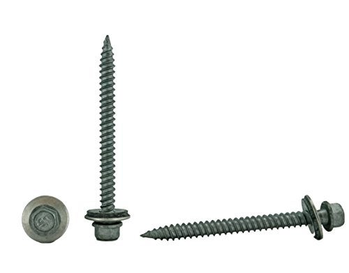 Chenango Supply #9 x 2" Hex Washer Head Metal Roof Screw. Multiple Sizes. Self Starting/self Tapping Metal to Wood, Sheet Metal Roofing, siding Screws with EPDM Washer Seal. for Corrugated Roofing.(#9 x 2") - Image 4