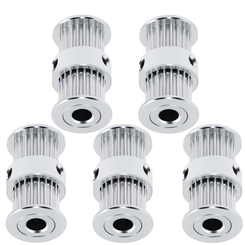 10 pcs Aluminum Alloy 2GT 20 Teeth 5mm Bore Timing Belt Idler Pulley Drive Gear for 3D Printer ( ) - Image 1