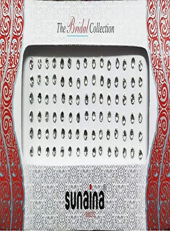 Sunaina Bridal Collection Round Bindis Silver Crystal Stone Kundan Forhead Bindiya Stone Fancy Bindiya for Women & Girls (Pack of-3 cards) (5MM) - Image 3