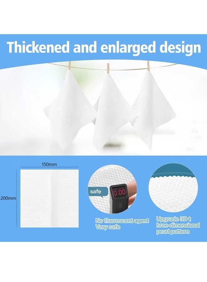 Vinnatsu Disposable face towel Face Towel Set White 200 x 150mm Cotton Tissue Soft Dry Wipes for Women, Simple Cleaning Facial Tissues Dry Wet Dual Portable Use for Sensitive Skin & Baby & Makeup Remover & Personal Care - Image 4