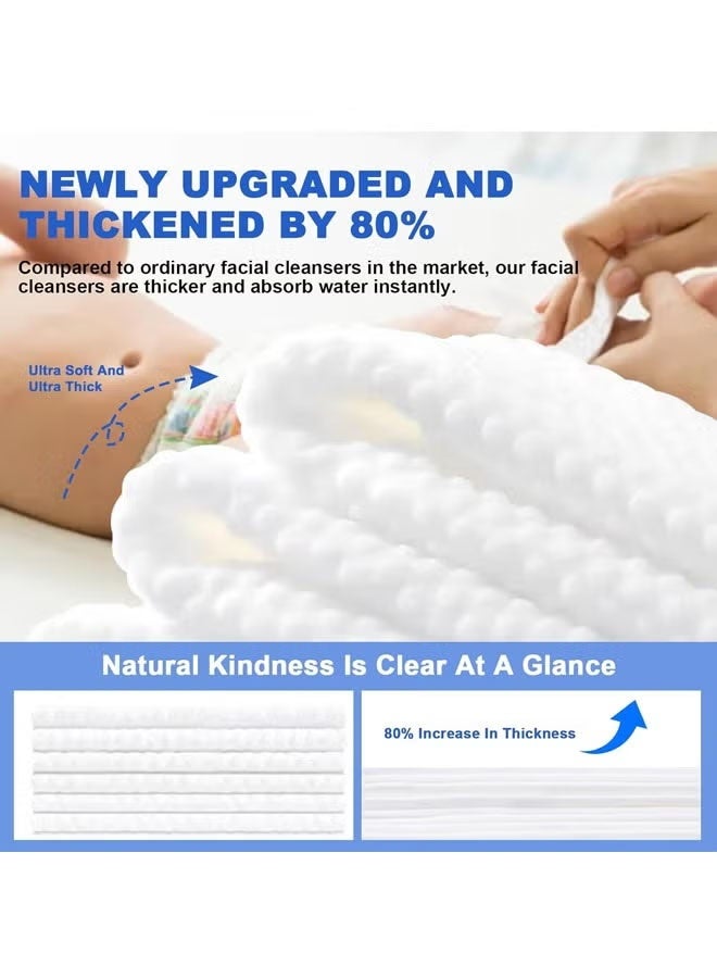 Vinnatsu Disposable face towel Face Towel Set White 200 x 150mm Cotton Tissue Soft Dry Wipes for Women, Simple Cleaning Facial Tissues Dry Wet Dual Portable Use for Sensitive Skin & Baby & Makeup Remover & Personal Care - Image 5