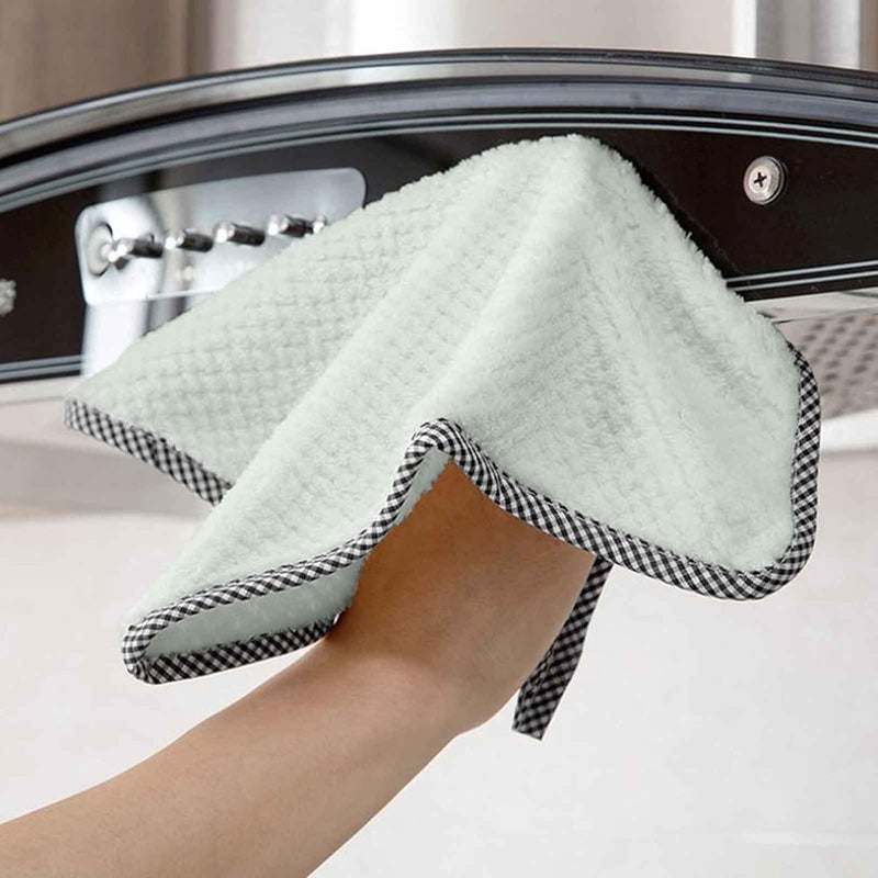 Leeonz 3PCS Kitchen Cleaning Rags Non-Linting Absorbent Wicks Small Square Towels Hanging Fleece Hand Towels (Color May Vary) - Image 4