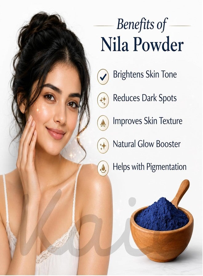 KAIE Moroccan Bliss Nila Powder | Traditional Moroccan Blue Nila Powder Face & Body Mask for Bath, Spa & Hammam | Natural Skin Care, 50Gm (Pack Of 1) - Image 3