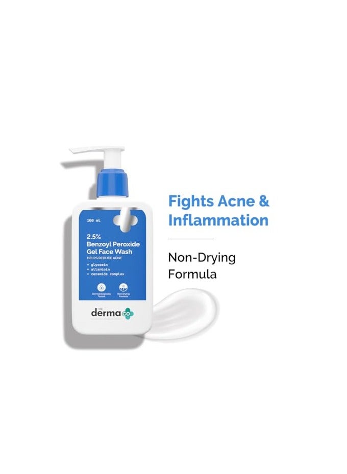 The Derma Co . 2.5% Benzoyl Peroxide Gel Face Wash|With Ceramide Complex & Glycerin|Treats Active Acne|Kills 99.9% Of Acne Bacteria|Non-Drying Formula|For Oily & Acne Prone Skin|For Unisex|100 Ml - Image 2