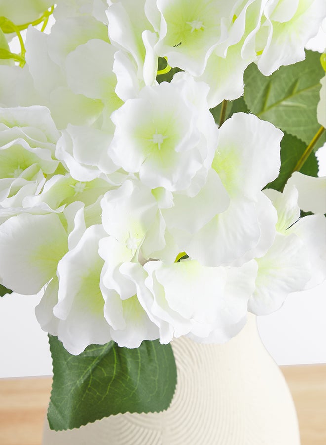 Noon East Hydrangea 1pc Flower Bunch with 5 buds – White | 43cm Artificial Flower Bunch | Ideal for Wedding, Living Room Decor, Hotel, Party Decoration, and DIY Décor - Image 2