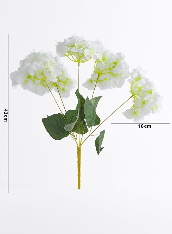 Noon East Hydrangea 1pc Flower Bunch with 5 buds – White | 43cm Artificial Flower Bunch | Ideal for Wedding, Living Room Decor, Hotel, Party Decoration, and DIY Décor - Image 3