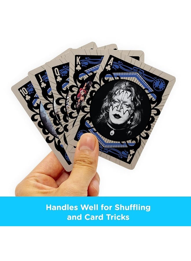 AQUARIUS KISS Playing Cards - KISS Themed Deck of Cards for Your Favorite Card Games - Officially Licensed KISS Merchandise & Collectibles - Poker Size with Linen Finish - Image 1