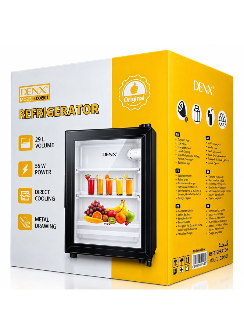 دينكس ثلاجة صغيرة DENX سعة 29 لتراً DX4501 – ثلاجة مدمجة وموفرة للطاقة تعمل بنظام التبريد المباشر - Image 3
