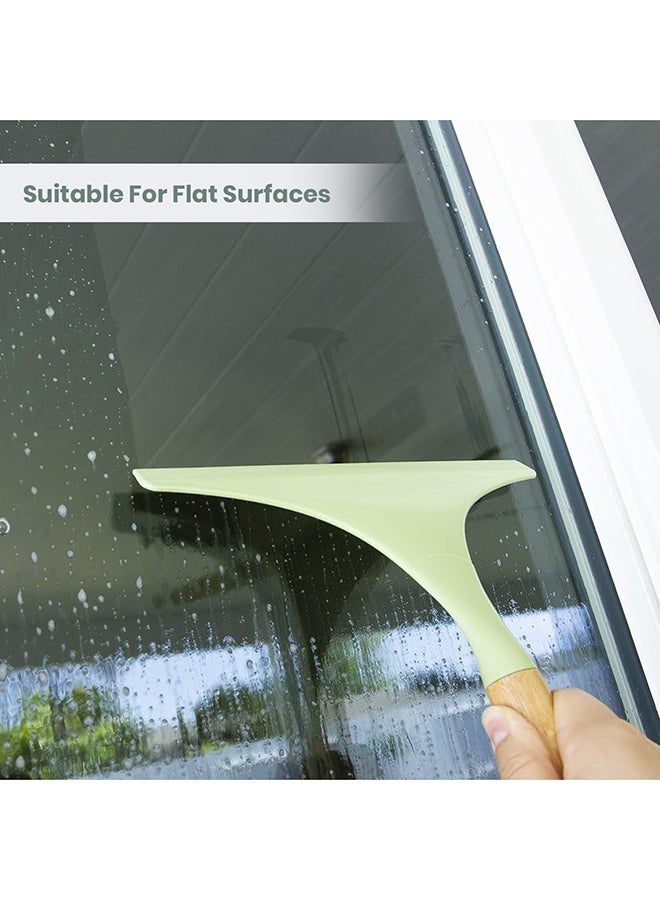 Home Pro مجفف نوافذ من الخيزران من هوم برو تصميم خشبي سطوح خالية من الخطوط بلاستيك مرن لتنظيف سهل تخزين معلق سهل - Image 3