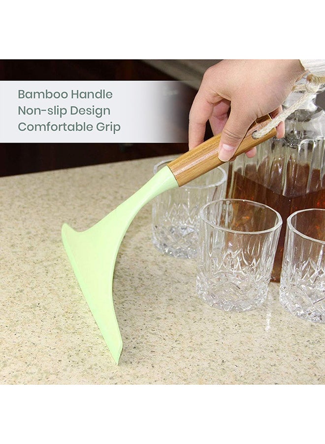 Home Pro مجفف نوافذ من الخيزران من هوم برو تصميم خشبي سطوح خالية من الخطوط بلاستيك مرن لتنظيف سهل تخزين معلق سهل - Image 4