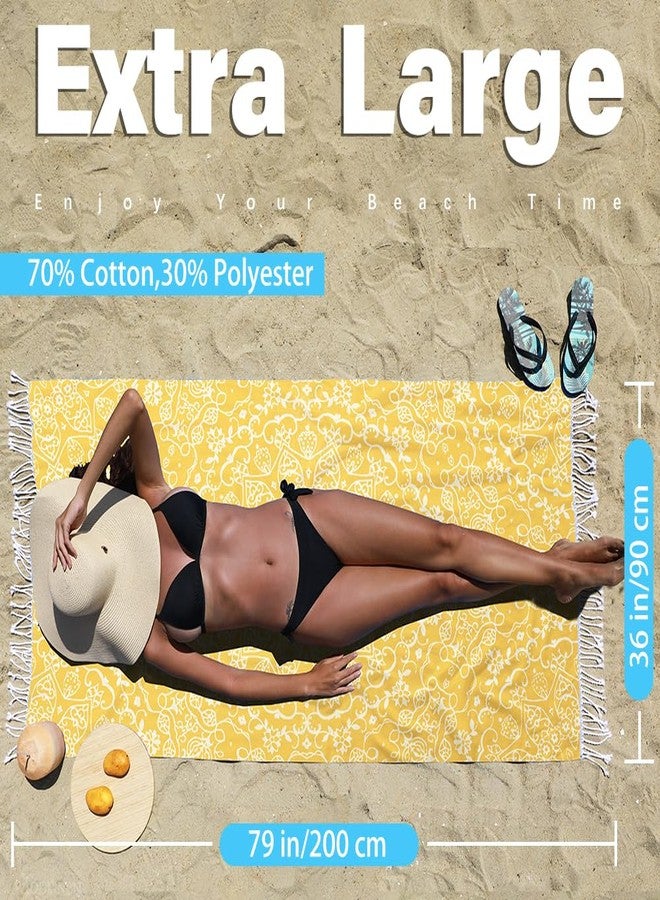 Widdonen Thin Turkish Beach Towel Lightweight Quick Dry Absorbent Cotton Bathroom Bath Pool Swim Towels Extra Large Oversized Sand Free Beach Accessories Essentials Cloud Gifts for Adult - Image 5