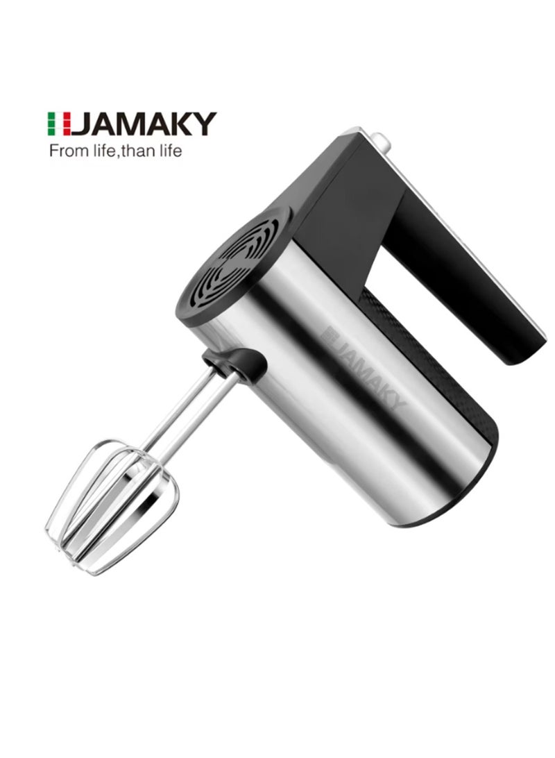 JAMAKY Italy Electric Egg Beater, with Italian technology Stainless Steel, 5 Speeds, 350 Watt, JMK6005, Italian - Image 1