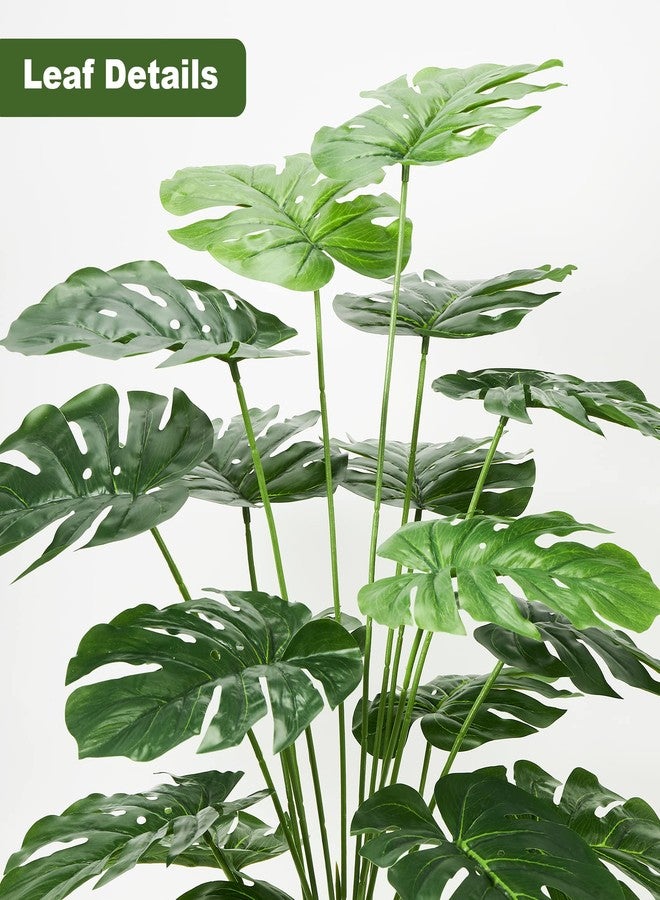 Guheake 26" Fake Plants Large, Tropical Palm Tree Artificial Monstera Faux Plant Tree with Pot for Home Office Living Room Decor Indoor - Image 4