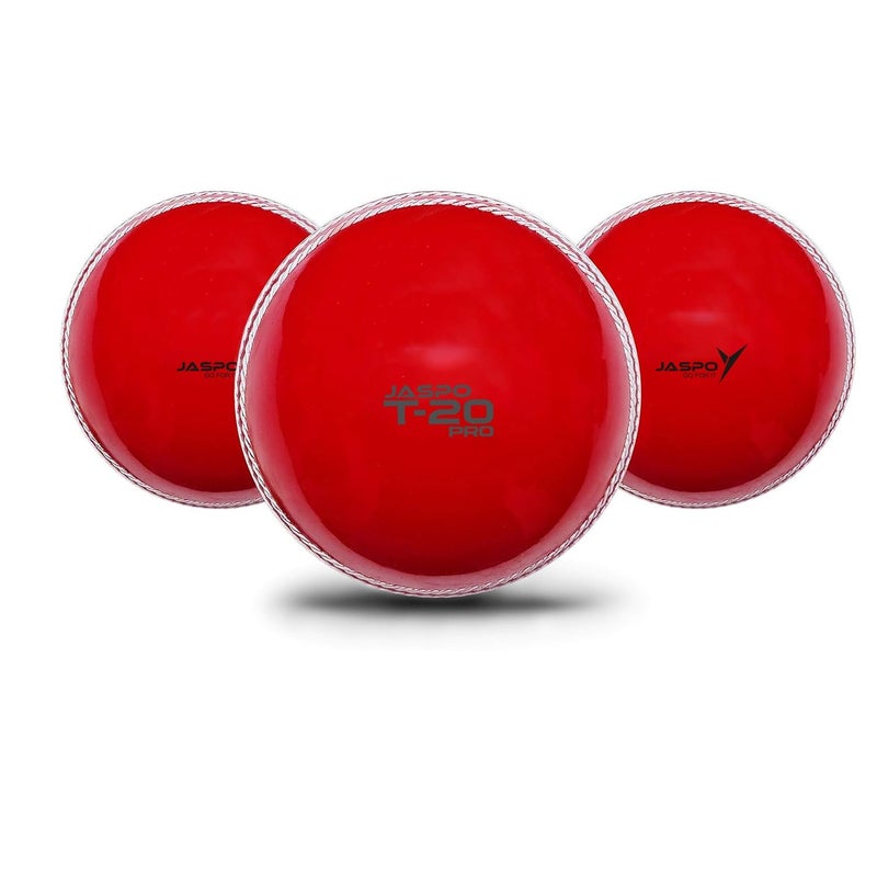 jaspo T-20 Pro Soft PVC Cricket Balls Red (Pack of Three) Standard Size - Image 5