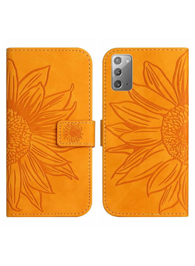 S-TOP Case For Samsung Galaxy Note20 Skin Feel Sun Flower Pattern Flip Leather Phone Case with Lanyard - Image 2