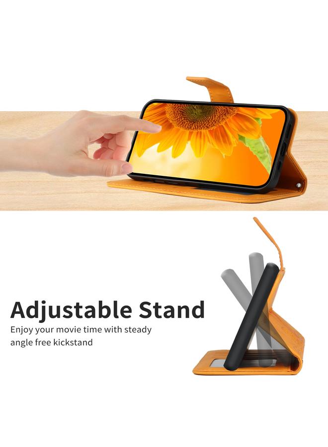 S-TOP Case For Samsung Galaxy Note20 Skin Feel Sun Flower Pattern Flip Leather Phone Case with Lanyard - Image 5