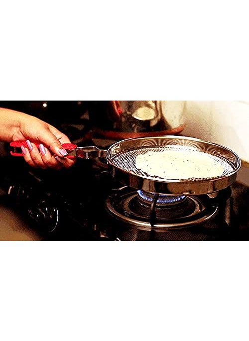SQUARO ONLINE STORE SQUARO Stainless Steel 304 Grade Papad Jali Roti Bread Roaster Grill Papad Roaster Chapati Paneer Tandoor Net with Handle Kitchen For Home Papad Jali No9Diameter95 Inch24 CM  - Image 5