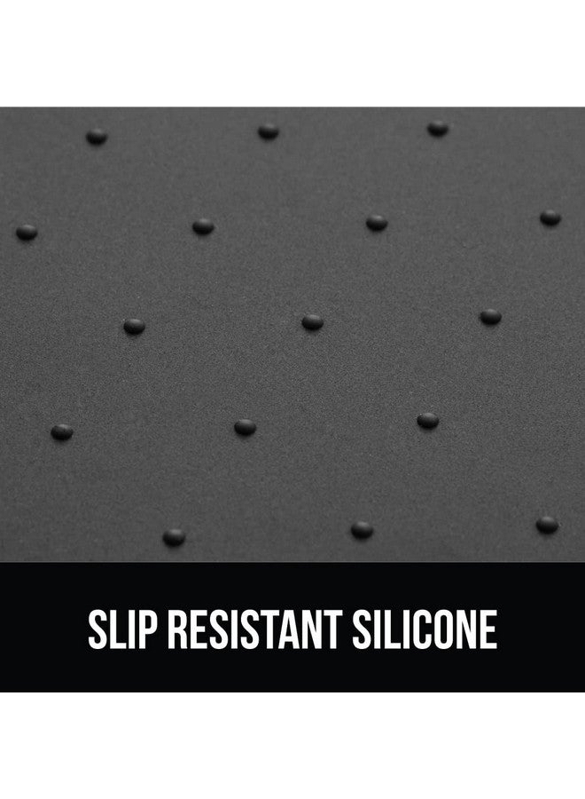 Gorilla Grip 100% Waterproof Raised Edge BPA Free Silicone Pet Feeding Mat, Dog Cat Food Mats Contain Spills Protects Floors, Placemats for Cats and Dogs Water Bowl, Pets Accessories 16x10, Charcoal - Image 3